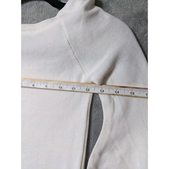 🍑AIR SPACE Women Sweater Knit Pullover Stretch Fall Winter Solid White XS(0-2) - Picture 11 of 12
